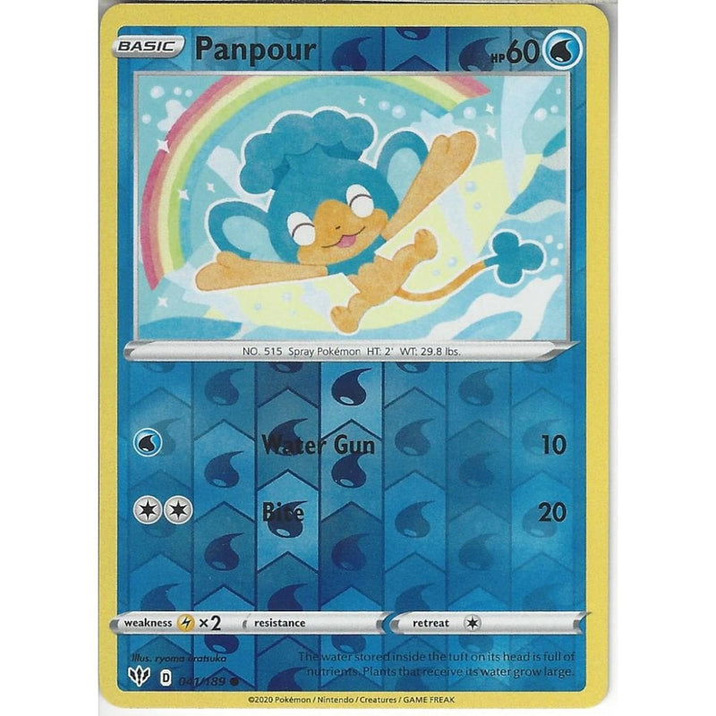 panpour pokemon card 041/189 Panpour | Common Reverse Holo Card | SWSH-03 Darkness Ablaze