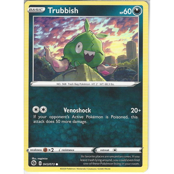 Pokemon Trading Card Game 043/073 Trubbish | Common Card | SWSH3.5 Champion's Path