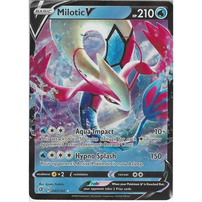 milotic v pokemon card 043/192 Milotic V | Rare Holo V Card | Sword & Shield Rebel Clash