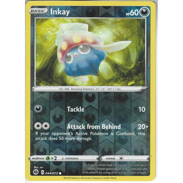 Pokemon Trading Card Game 044/073 Inkay | Common Reverse Holo Card | SWSH3.5 Champion's Path