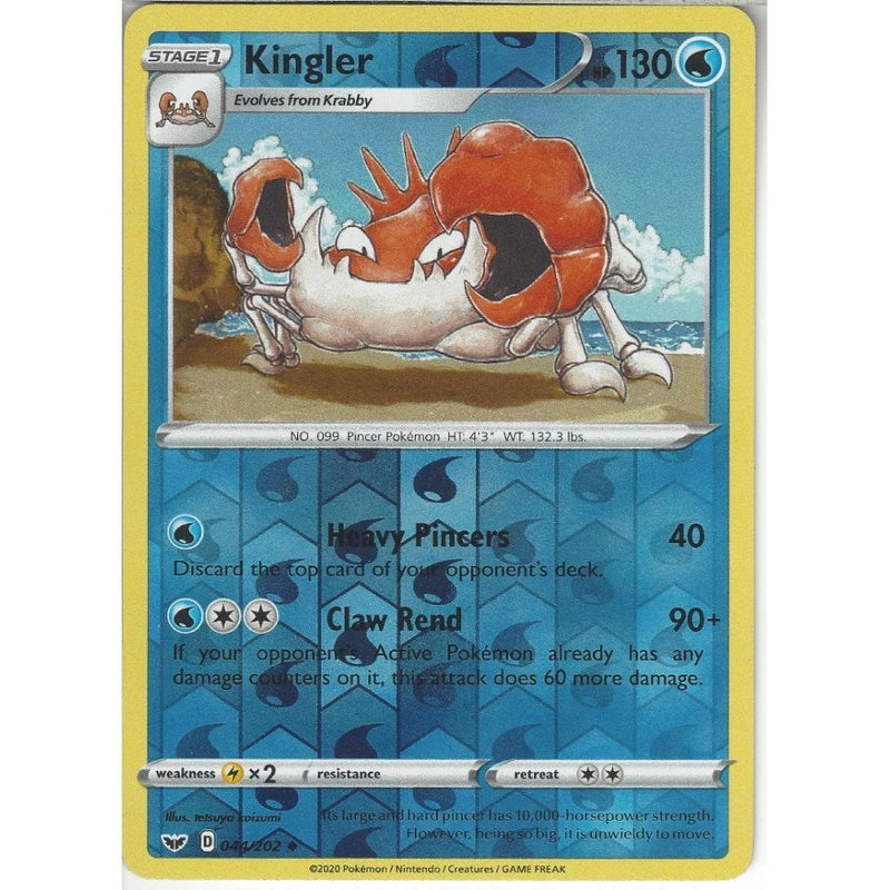 044/202 Kingler | Uncommon Reverse Holo Card | Sword & Shield (Base Se - Recaptured LTD 044/202 Kingler | Uncommon Reverse Holo Card | Sword & Shield (Base Se - Recaptured LTD