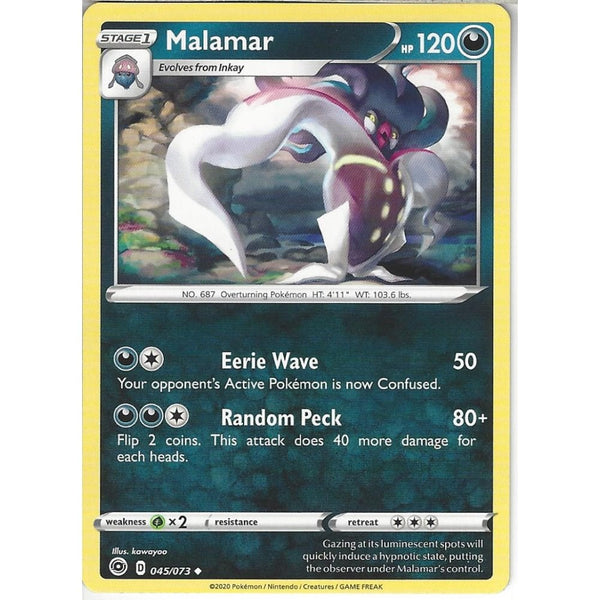 Pokemon Trading Card Game 045/073 Malamar | Uncommon Card | SWSH3.5 Champion's Path