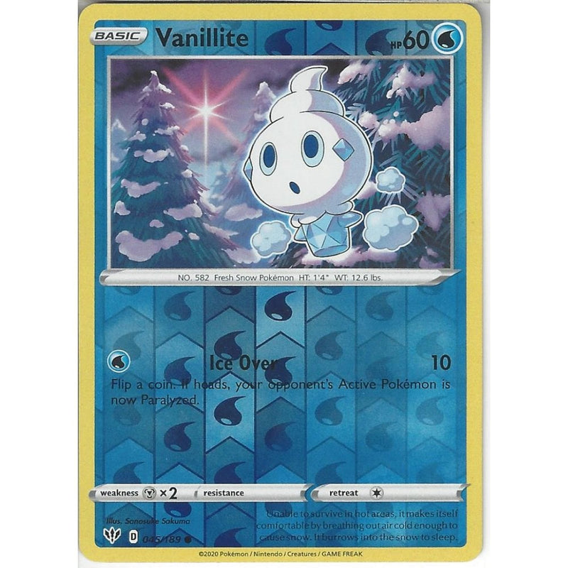 pokemon vanillite card 043 XY BREAKthrough Pokmon Hit Points60 HP Form Pokemon Card Vanillite AR 108/86