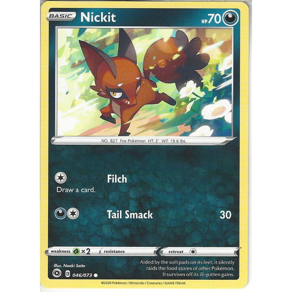 Pokemon Trading Card Game 046/073 Nickit | Common Card | SWSH3.5 Champion's Path