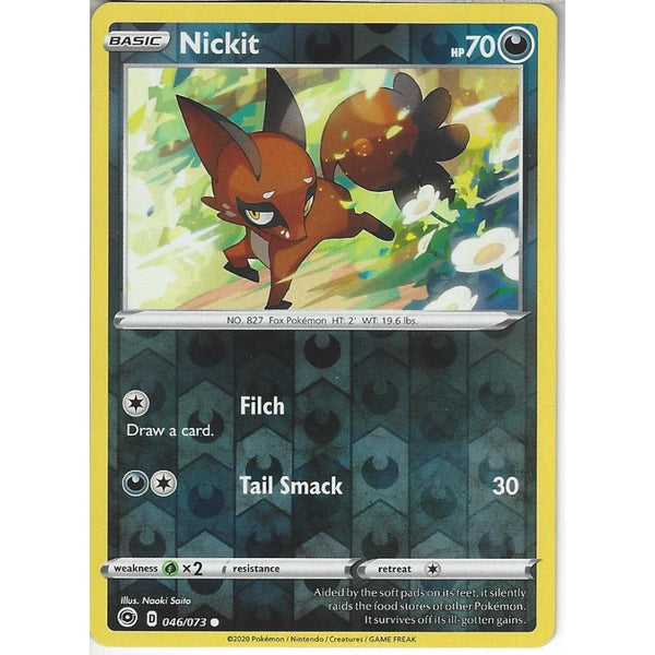 Pokemon Trading Card Game 046/073 Nickit | Common Reverse Holo Card | SWSH3.5 Champion's Path