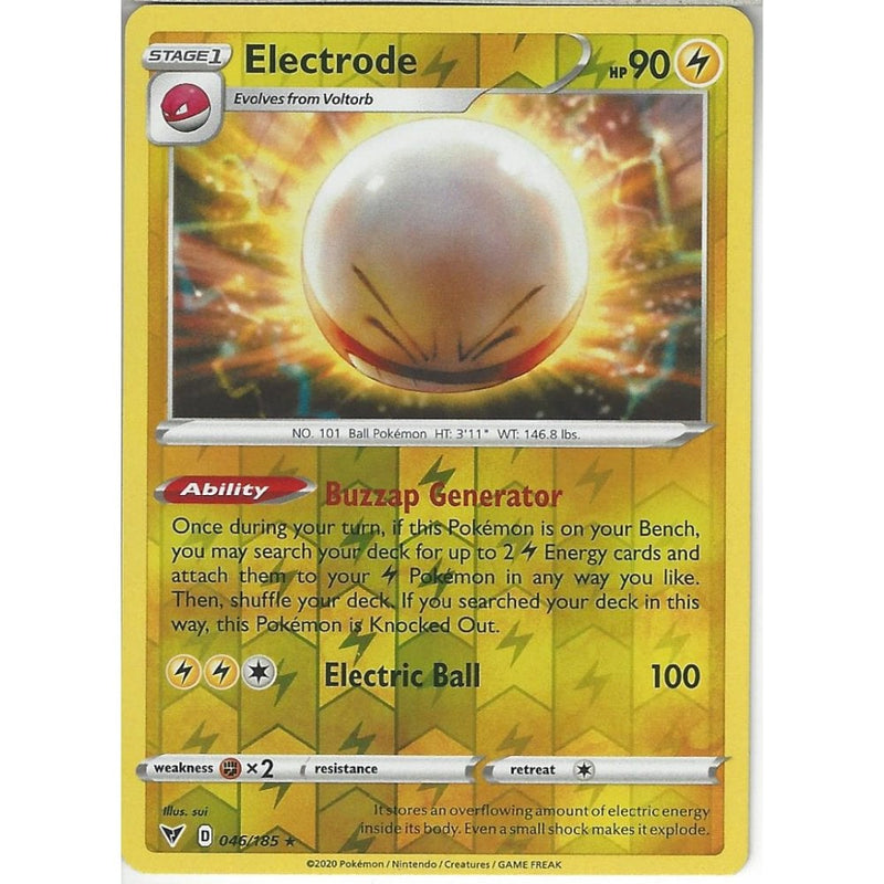 Pokemon Trading Card Game 046/185 Electrode | Rare Reverse Holo Card | SWSH-04 Vivid Voltage