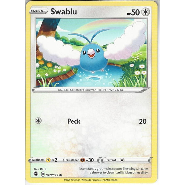 Pokemon Trading Card Game 048/073 Swablu | Common Card | SWSH3.5 Champion's Path