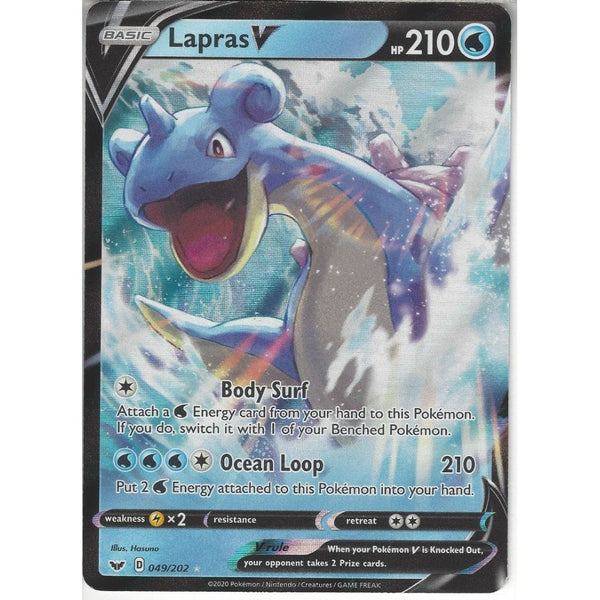 049/202 Lapras V | Rare Holo V Card | Sword & Shield (Base Set) - Recaptured LTD 049/202 Lapras V | Rare Holo V Card | Sword & Shield (Base Set) - Recaptured LTD