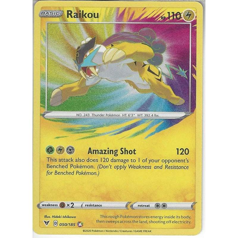 Pokemon Trading Card Game 050/185 Raikou | Amazing Rare Card | SWSH-04 Vivid Voltage