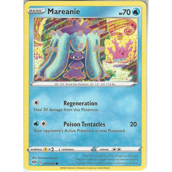 Pokemon Trading Card Game 051/189 Mareanie | Common Card | SWSH-03 Darkness Ablaze