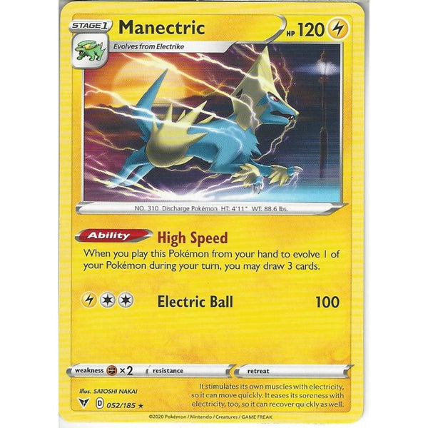 Pokemon Trading Card Game 052/185 Manectric | Rare Card | SWSH-04 Vivid Voltage