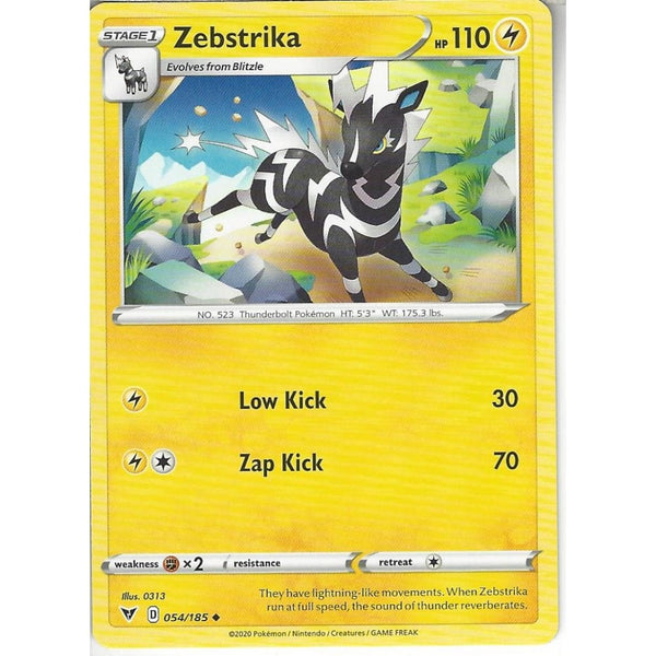Pokemon Trading Card Game 054/185 Zebstrika | Uncommon Card | SWSH-04 Vivid Voltage