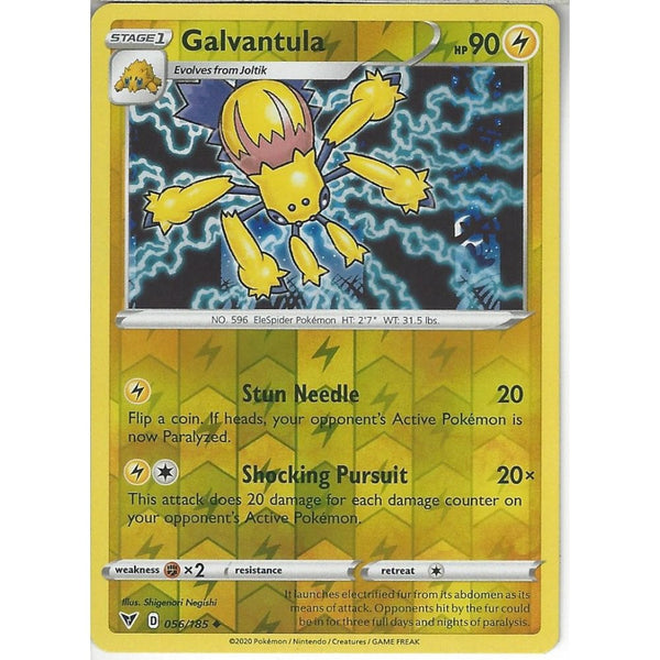 Pokemon Trading Card Game 056/185 Galvantula | Uncommon Reverse Holo Card | SWSH-04 Vivid Voltage