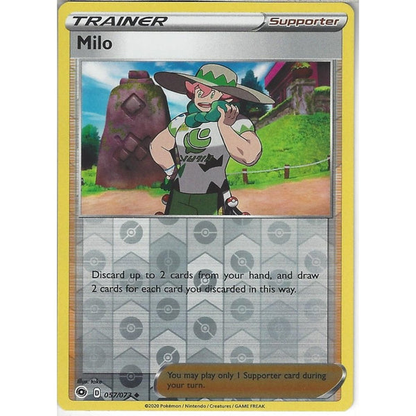 Pokemon Trading Card Game 057/073 Milo | Uncommon Reverse Holo Card | SWSH3.5 Champion's Path