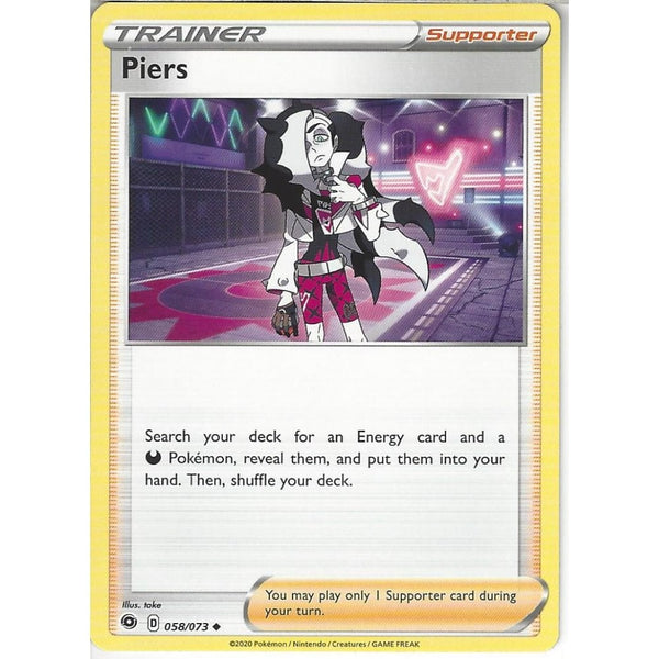 Pokemon Trading Card Game 058/073 Piers | Uncommon Card | SWSH3.5 Champion's Path