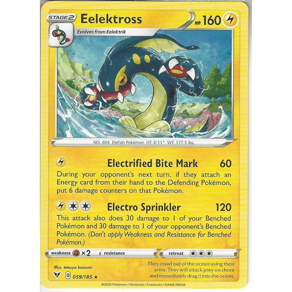 Pokemon Trading Card Game 059/185 Eelektross | Rare Card | SWSH-04 Vivid Voltage