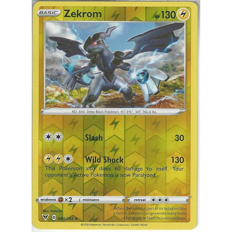 pokemon trading card game zekrom 060/185 Zekrom | Rare Reverse Holo Card | SWSH-04 Vivid Voltage