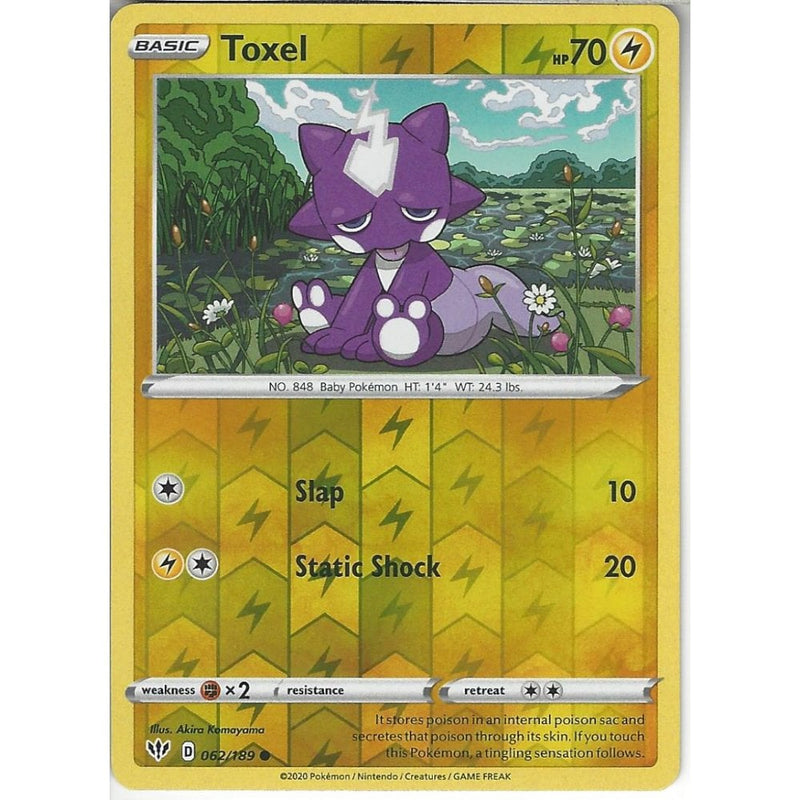062/189 Toxel | Common Reverse Holo Card | SWSH-03 Darkness Ablaze