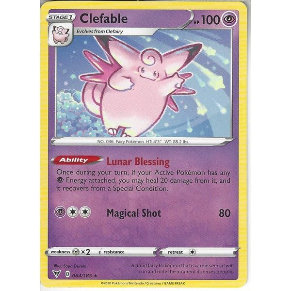 Pokemon Trading Card Game 064/185 Clefable | Rare Card | SWSH-04 Vivid Voltage