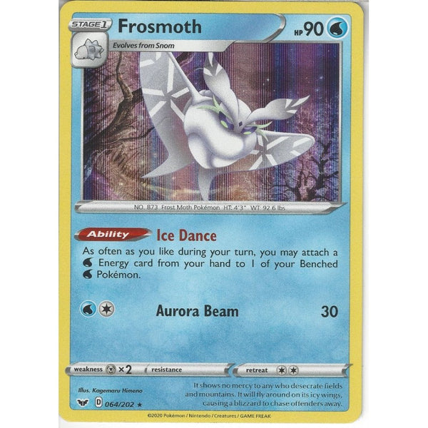 Pokemon Trading Card Game 064/202 Frosmoth | Rare Holo Card | Sword &amp; Shield (Base Set)