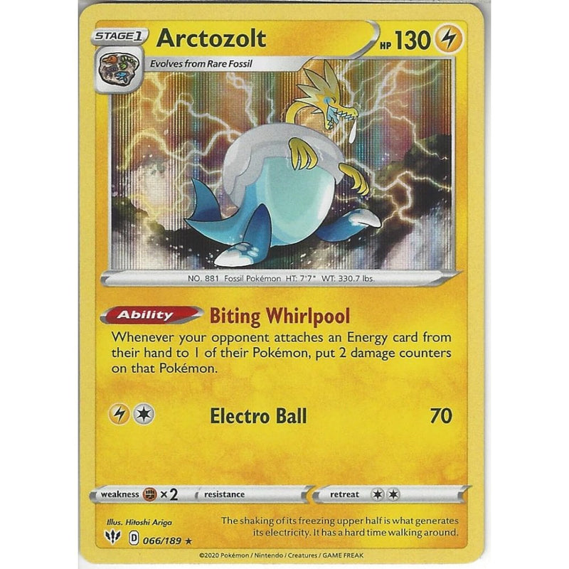 066/189 Arctozolt | Rare Holo Card | SWSH-03 Darkness Ablaze - Recaptured LTD 066/189 Arctozolt | Rare Holo Card | SWSH-03 Darkness Ablaze - Recaptured LTD