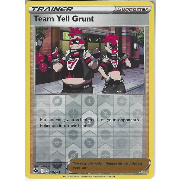 Pokemon Trading Card Game 067/073 Team Yell Grunt | Uncommon Reverse Holo Card | SWSH3.5 Champion's Path