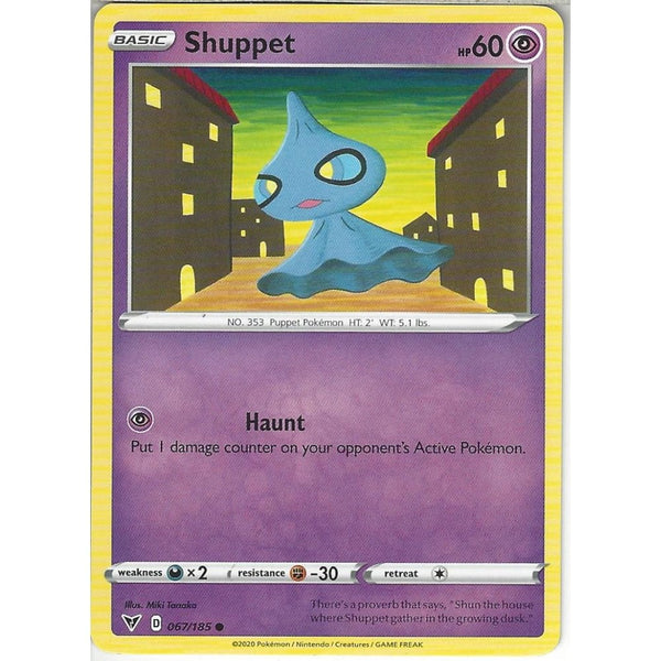 Pokemon Trading Card Game 067/185 Shuppet | Common Card | SWSH-04 Vivid Voltage