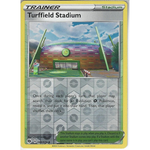 Pokemon Trading Card Game 068/073 Turffield Stadium | Uncommon Reverse Holo Card | SWSH3.5 Champion's Path