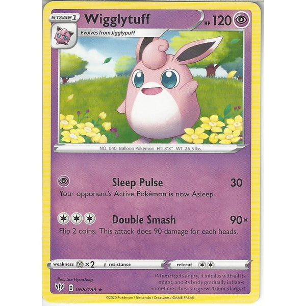 Pokemon Trading Card Game 068/189 Wigglytuff | Rare Card | SWSH-03 Darkness Ablaze