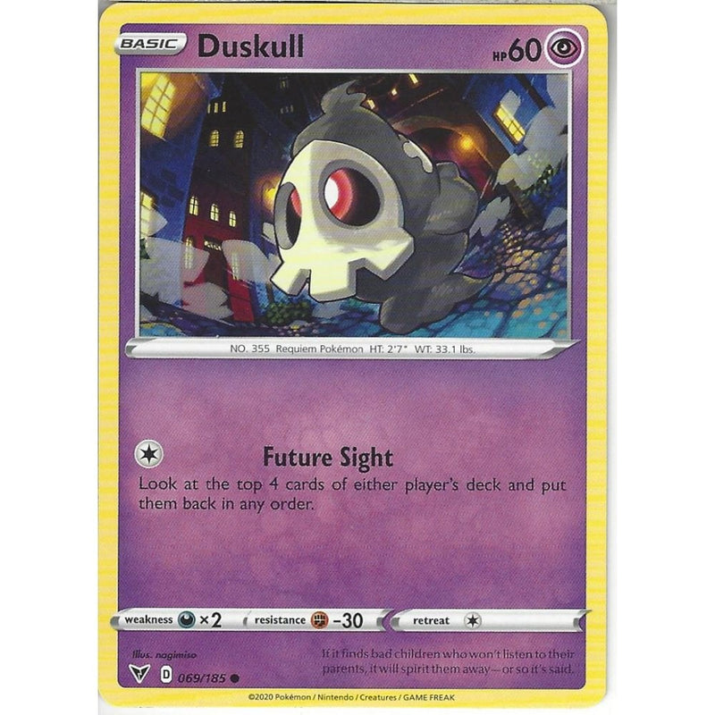 Pokemon Trading Card Game 069/185 Duskull | Common Card | SWSH-04 Vivid Voltage