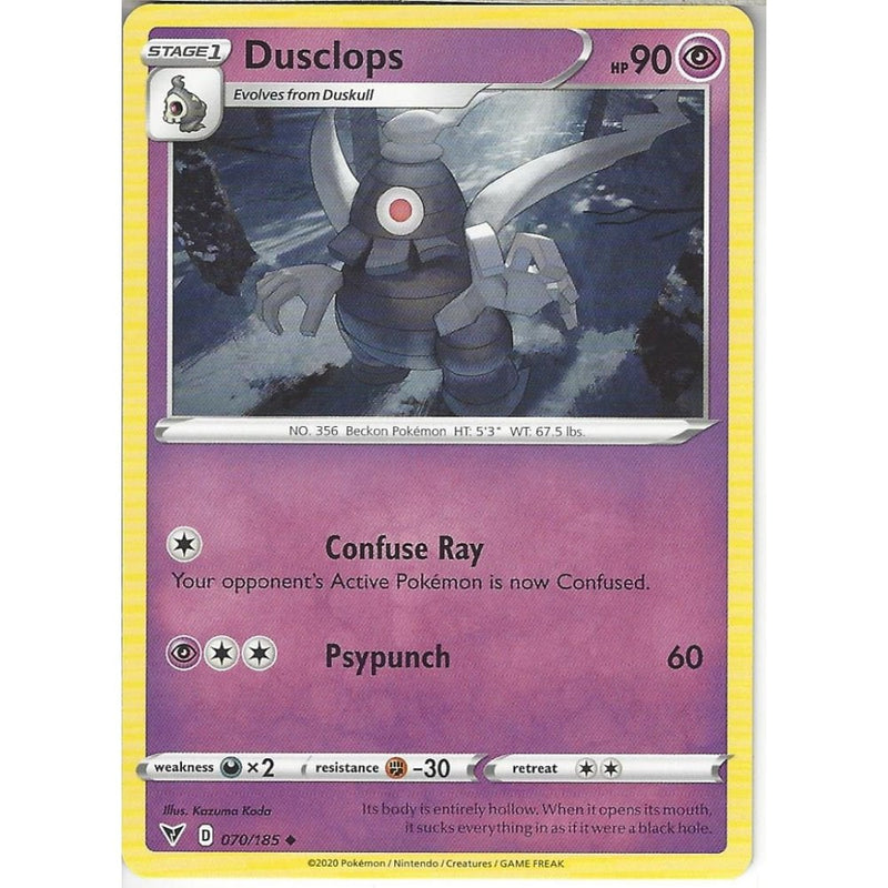 Pokemon Trading Card Game 070/185 Dusclops | Uncommon Card | SWSH-04 Vivid Voltage