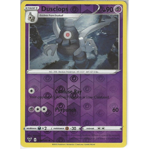 Pokemon Trading Card Game 070/185 Dusclops | Uncommon Reverse Holo Card | SWSH-04 Vivid Voltage