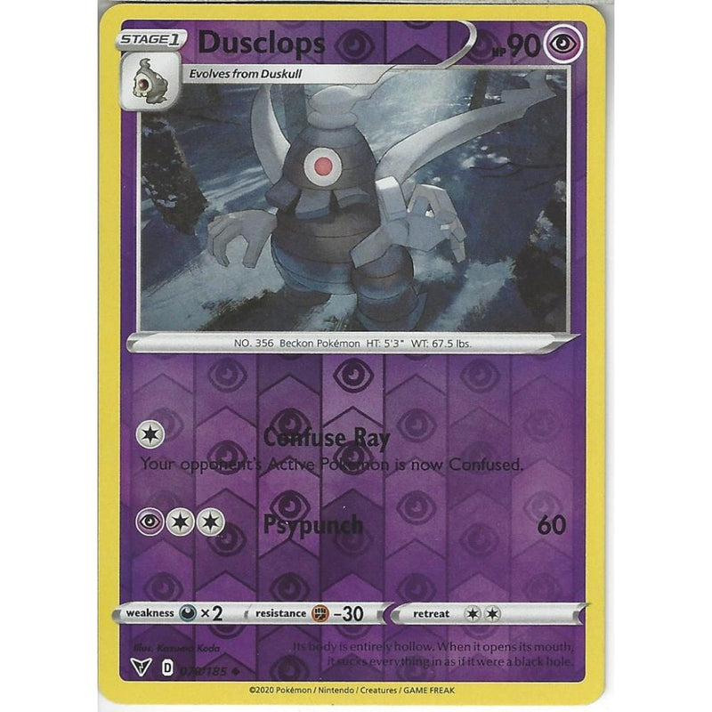 Pokemon Trading Card Game 070/185 Dusclops | Uncommon Reverse Holo Card | SWSH-04 Vivid Voltage