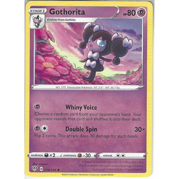 Pokemon Trading Card Game 074/189 Gothorita | Uncommon Card | SWSH-03 Darkness Ablaze