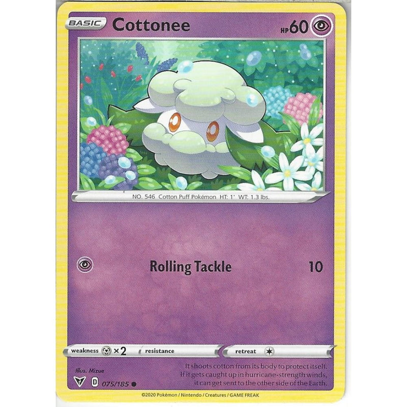 Pokemon Trading Card Game 075/185 Cottonee | Common Card | SWSH-04 Vivid Voltage