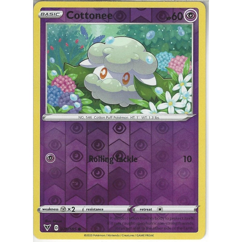 Pokemon Trading Card Game 075/185 Cottonee | Common Reverse Holo Card | SWSH-04 Vivid Voltage