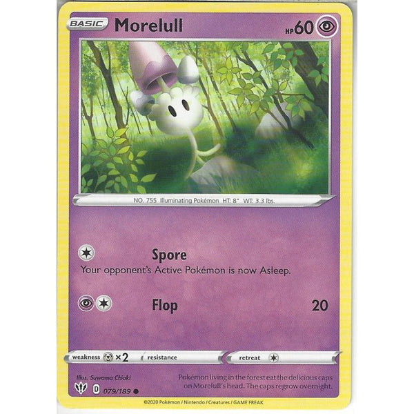 Pokemon Trading Card Game 079/189 Morelull | Common Card | SWSH-03 Darkness Ablaze