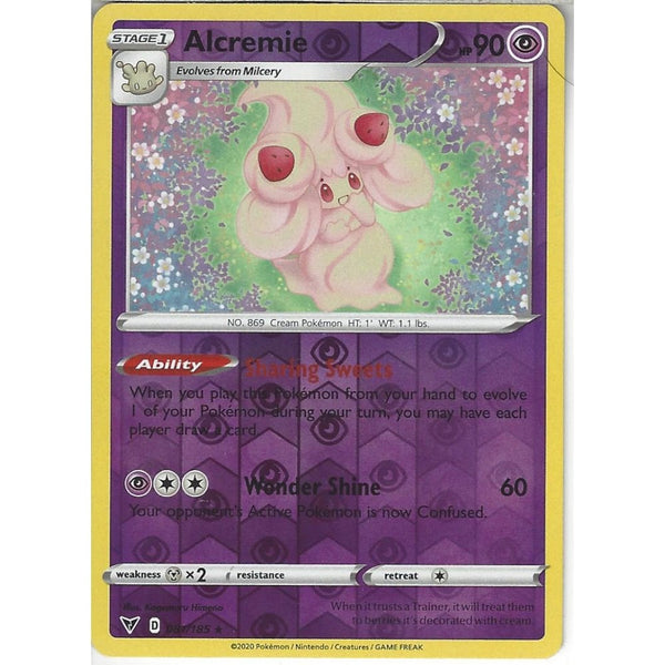 Pokemon Trading Card Game 081/185 Alcremie | Rare Reverse Holo Card | SWSH-04 Vivid Voltage