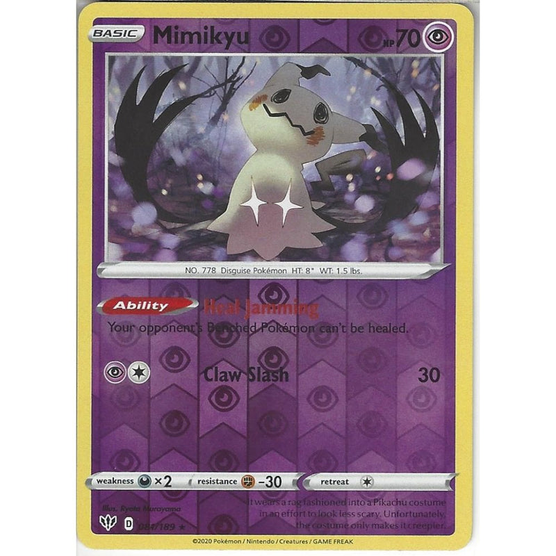 081/189 Mimikyu | Rare Reverse Holo Card | SWSH-03 Darkness Ablaze - Recaptured LTD 081/189 Mimikyu | Rare Reverse Holo Card | SWSH-03 Darkness Ablaze - Recaptured LTD