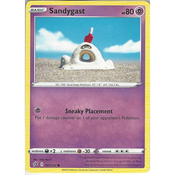Pokemon Trading Card Game 081/192 Sandygast | Common Card | Sword &amp; Shield Rebel Clash