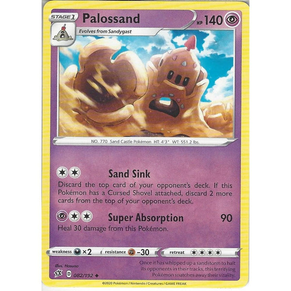 Pokemon Trading Card Game 082/192 Palossand | Uncommon Card | Sword &amp; Shield Rebel Clash