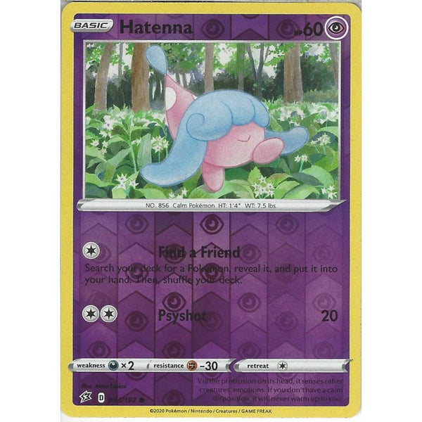 Pokemon Trading Card Game 083/192 Hatenna | Common Reverse Holo Card | Sword &amp; Shield Rebel Clash