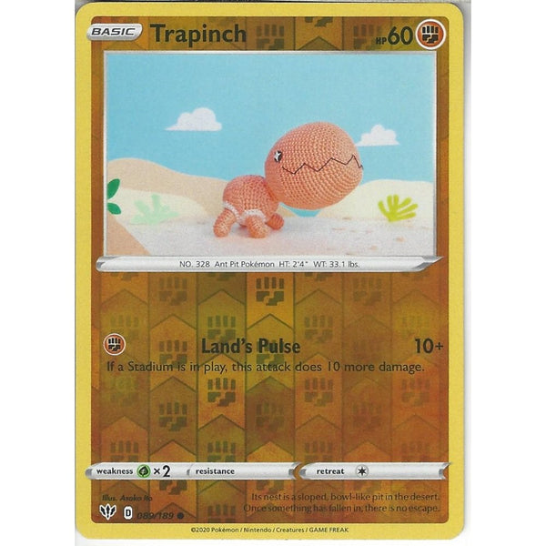 Pokemon Trading Card Game 089/189 Trapinch | Common Reverse Holo Card | SWSH-03 Darkness Ablaze