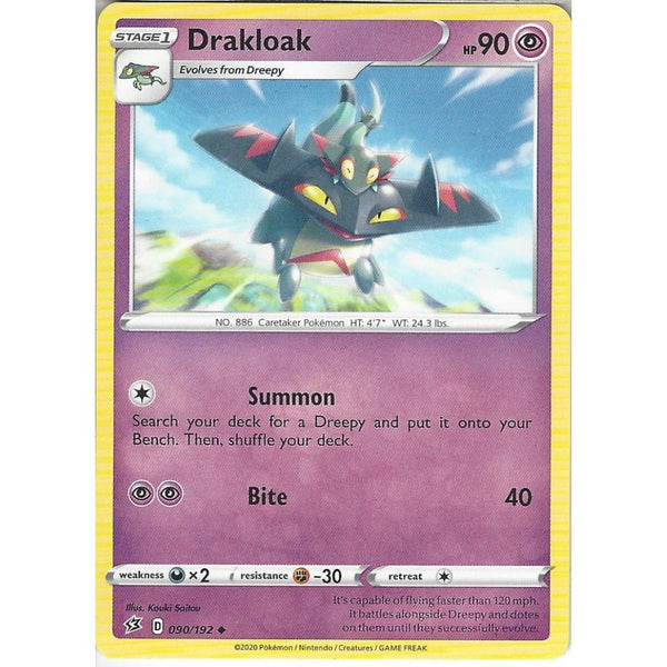 Pokemon Trading Card Game 090/192 Drakloak | Uncommon Card | Sword &amp; Shield Rebel Clash