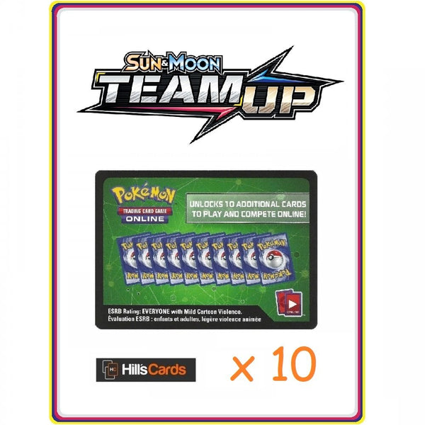 10 x Sun &amp; Moon Team Up Online Code Cards Booster Codes TCGO SM-9