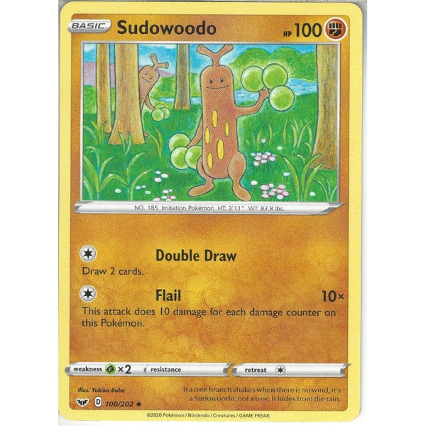 Pokemon Trading Card Game 100/202 Sudowoodo | Uncommon Card | Sword &amp; Shield (Base Set)