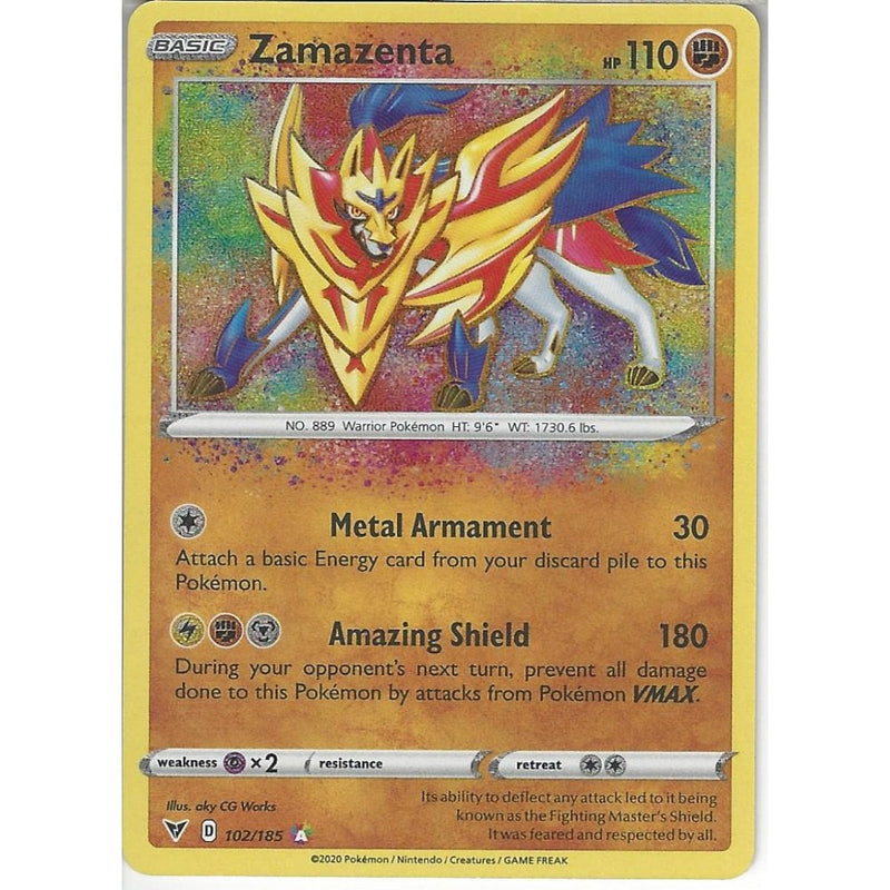 Pokemon Trading Card Game 102/185 Zamazenta | Amazing Rare Card | SWSH-04 Vivid Voltage