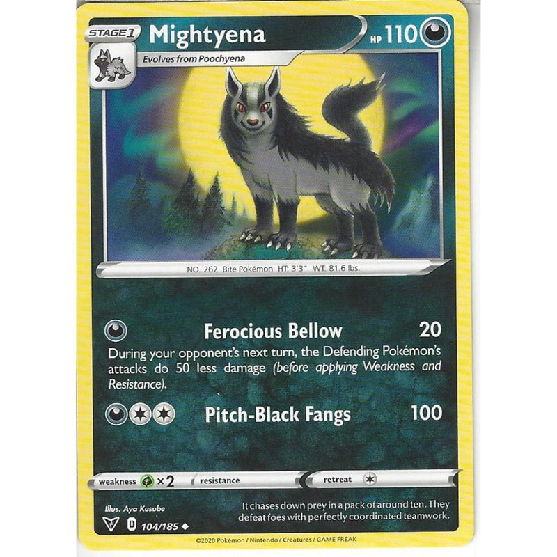 Pokemon Trading Card Game 104/185 Mightyena | Uncommon Card | SWSH-04 Vivid Voltage