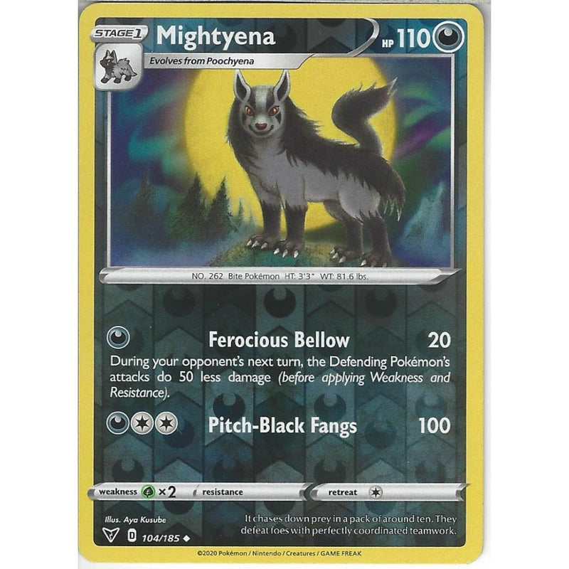 104/185 Mightyena | Uncommon Reverse Holo Card | SWSH-04 Vivid Voltage - Recaptured LTD 104/185 Mightyena | Uncommon Reverse Holo Card | SWSH-04 Vivid Voltage - Recaptured LTD
