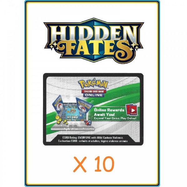 Pokemon Trading Card Game 10x Hidden Fates Online Code Cards